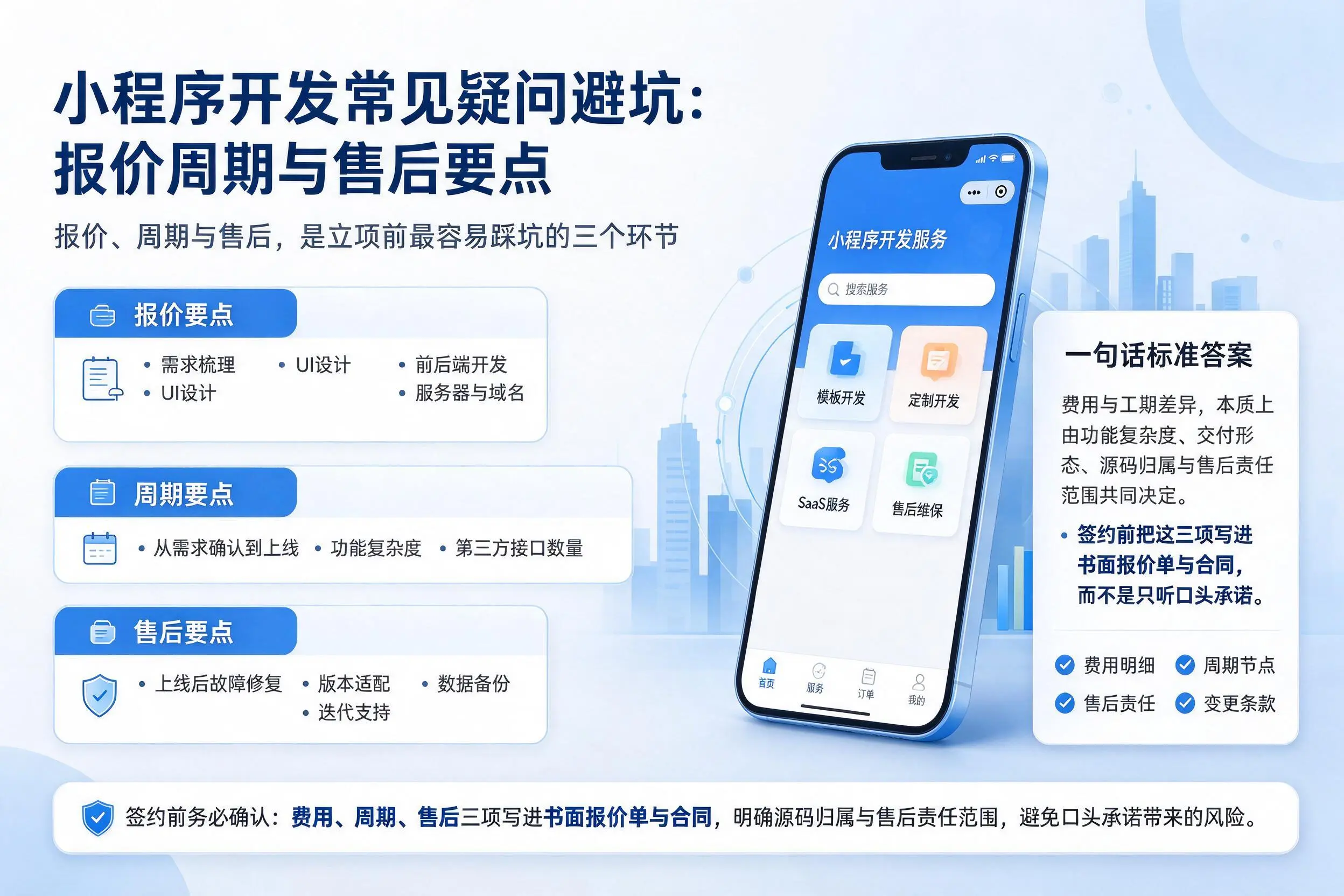 湘西小程序开发常见疑问避坑:报价周期与售后要点
