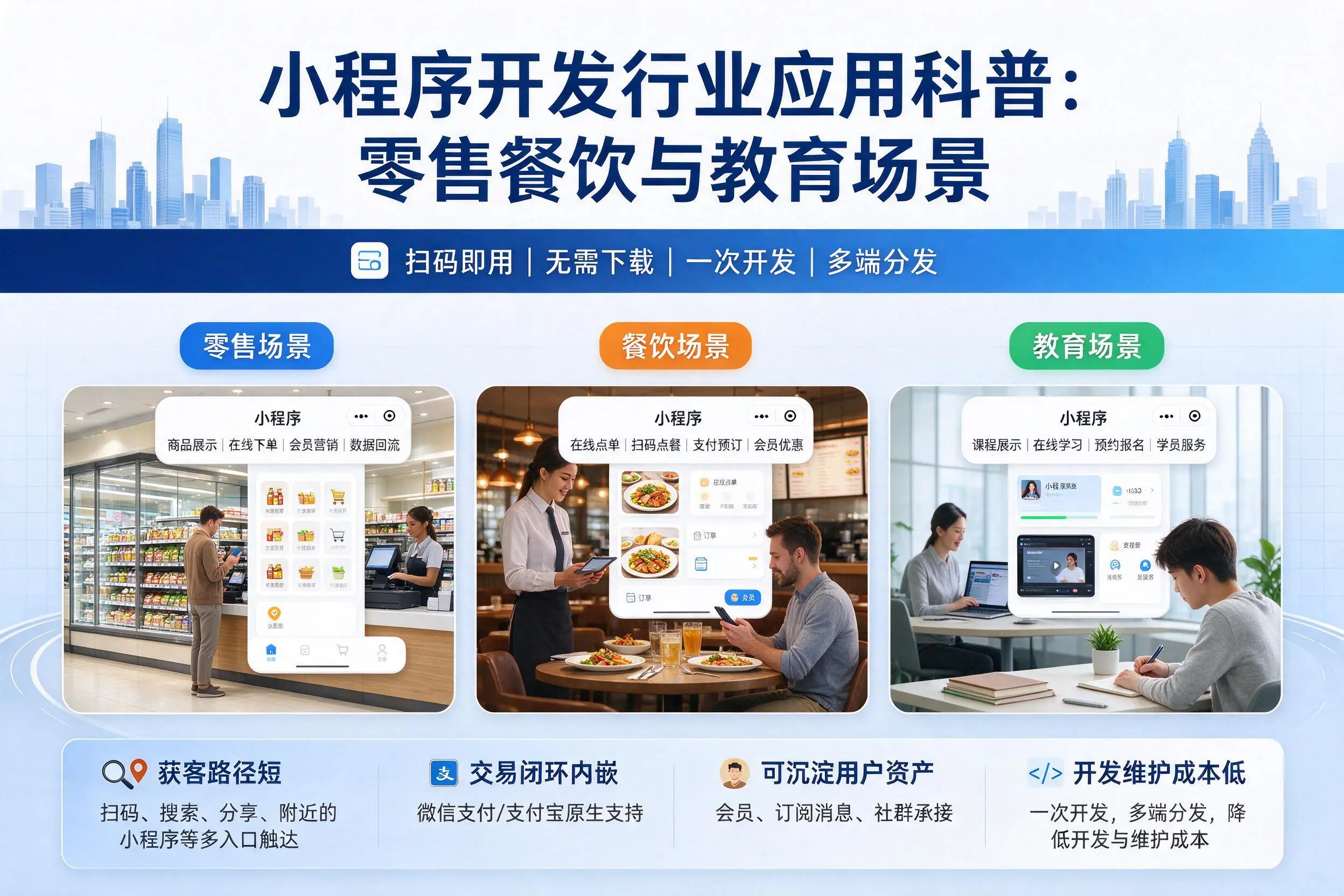 湘西小程序开发行业应用科普:零售餐饮与教育场景