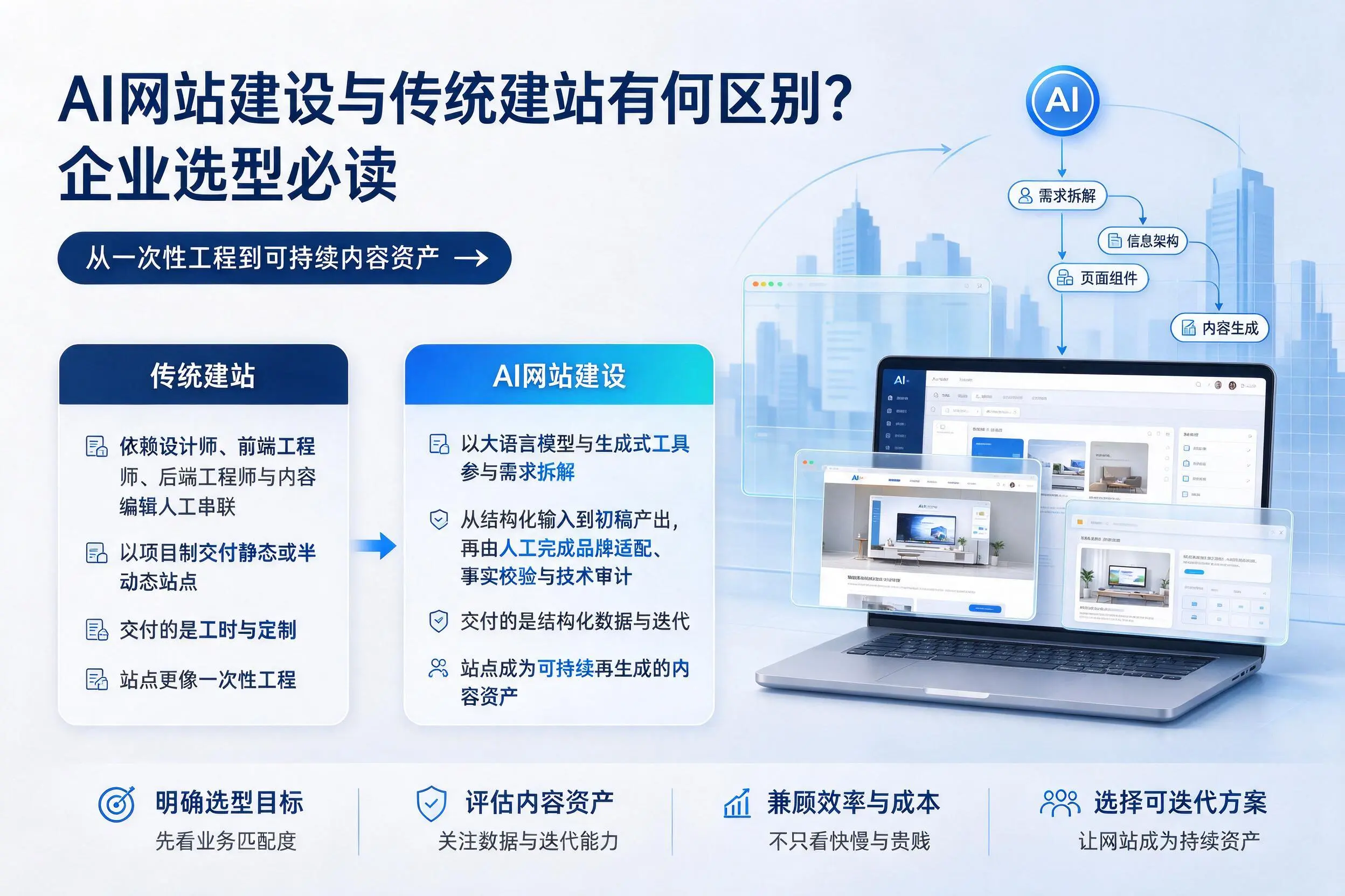 AI网站建设与传统建站有何区别?湘西企业选型必读