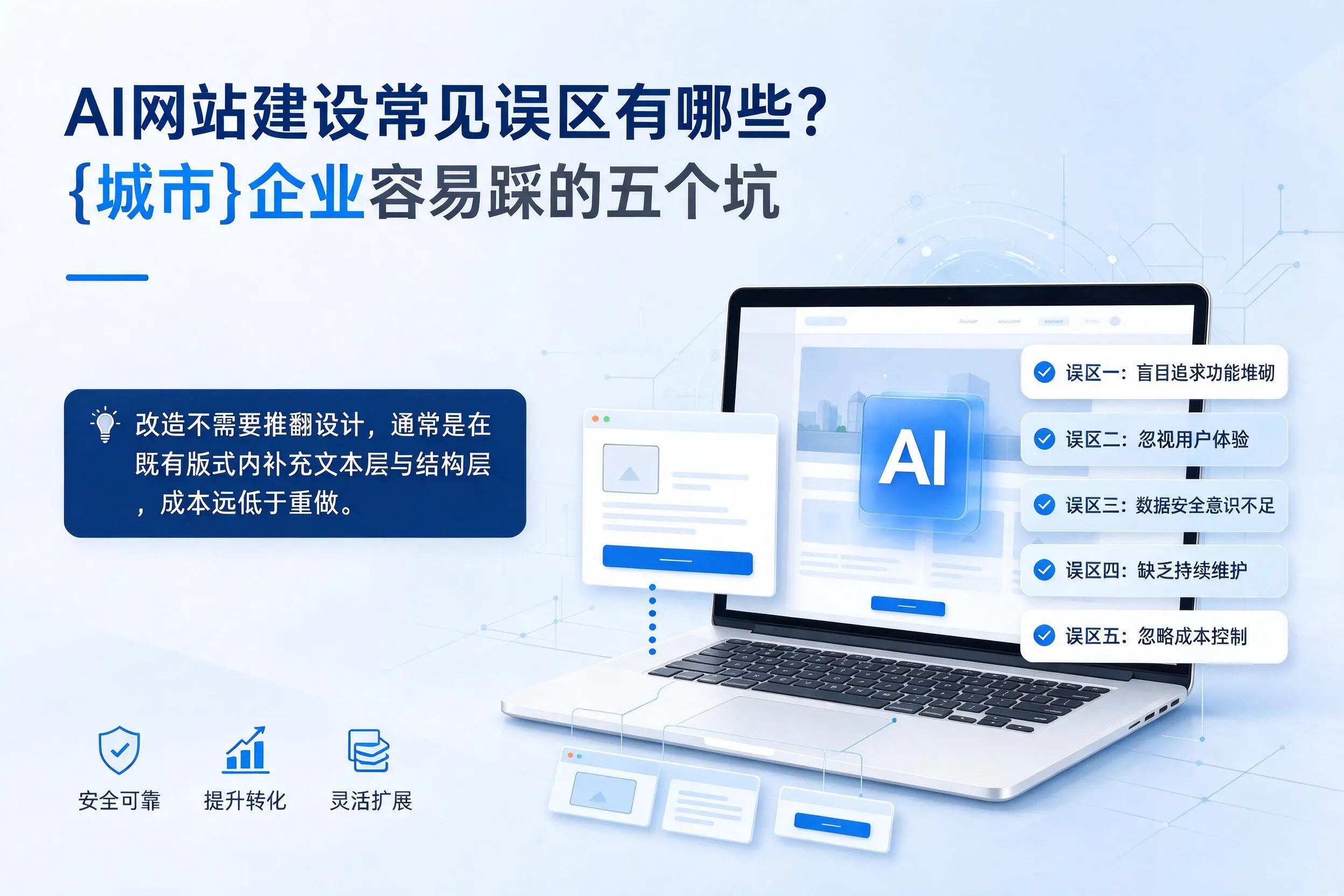 AI网站建设常见误区有哪些?湘西企业容易踩的五个坑