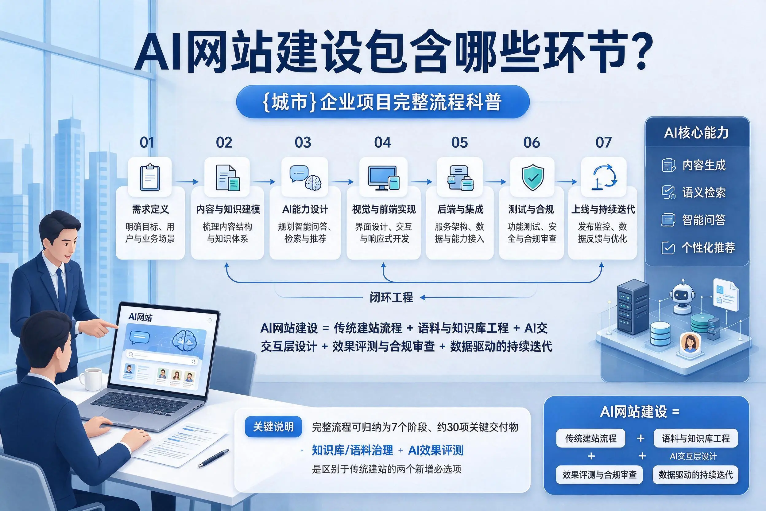 AI网站建设包含哪些环节?湘西企业项目完整流程科普