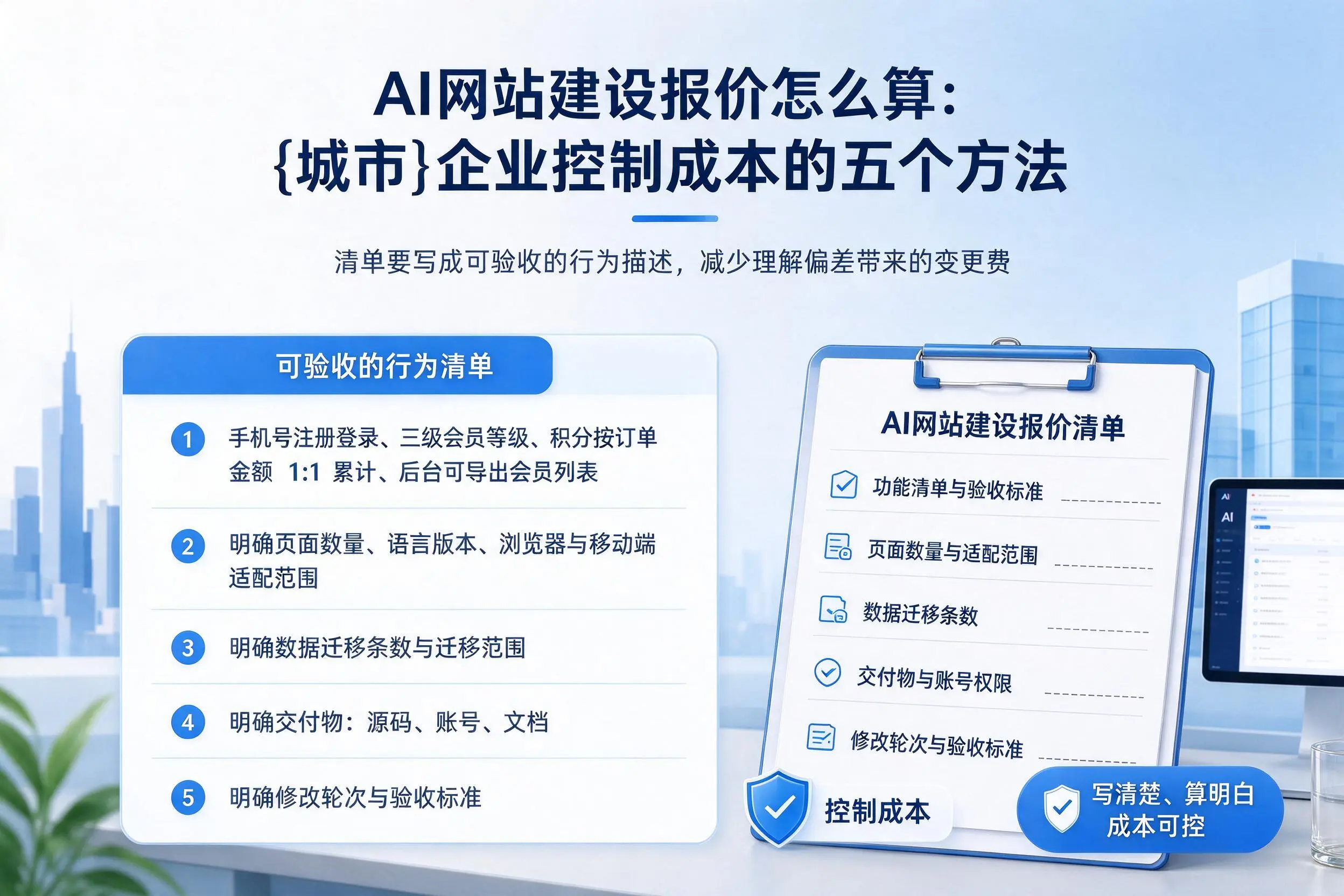 AI网站建设报价怎么算:湘西企业控制成本的五个方法